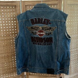 Harley Davidson vintage authentic sleeveless denim jacket /vest